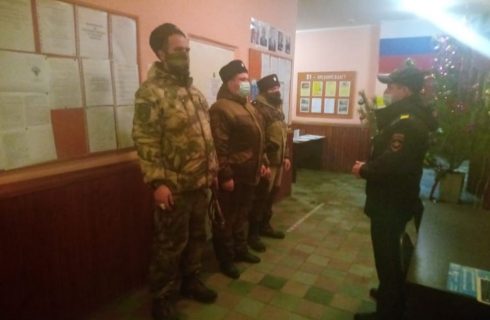 Казаки Тульского городского казачьего общества ЗОКО ВКО ЦКВ  содействуют полиции в охране общественного порядка в п. Плеханово